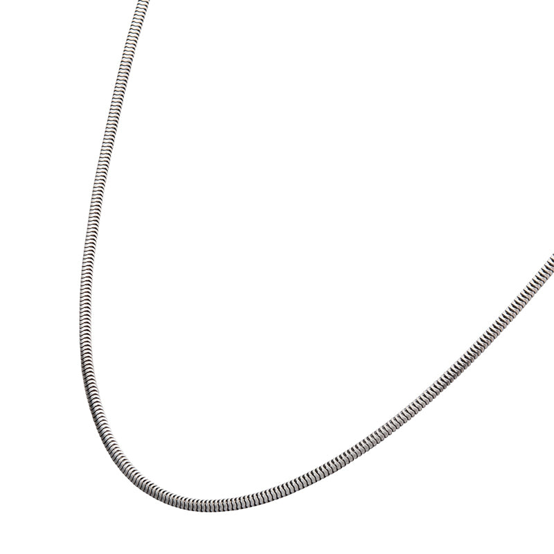 2.4mm 925 Italy Silver Black Rhodium Plated Brushed Satin Finish Snake Chain Necklace