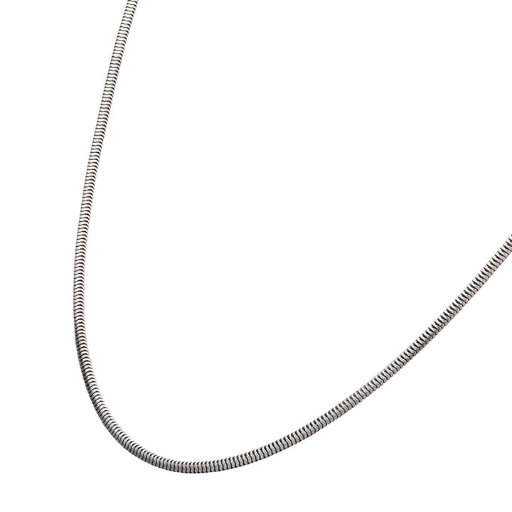 2.4mm 925 Italy Silver Black Rhodium Plated Brushed Satin Finish Snake Chain Necklace