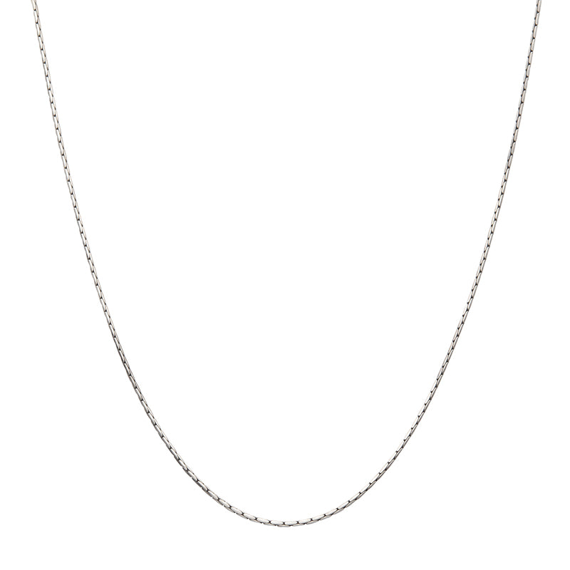 1.5mm 925 Italy Silver Black Rhodium Plated Brushed Satin Finish Boston Chain Necklace
