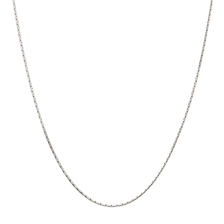 1.5mm 925 Italy Silver Black Rhodium Plated Brushed Satin Finish Boston Chain Necklace