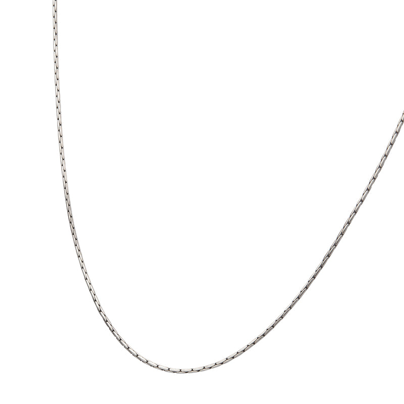 1.5mm 925 Italy Silver Black Rhodium Plated Brushed Satin Finish Boston Chain Necklace