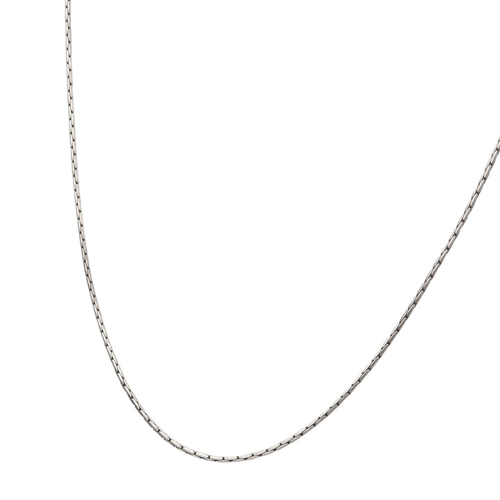 1.5mm 925 Italy Silver Black Rhodium Plated Brushed Satin Finish Boston Chain Necklace