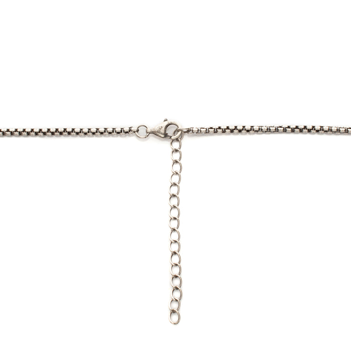 925 Sterling Silver Oxidized Compass Pendant with Black Spinel Gold IP Bail