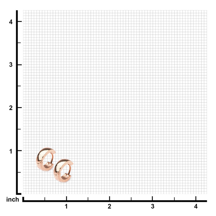 9mm/4mm Rose Gold IP Huggie Earrings