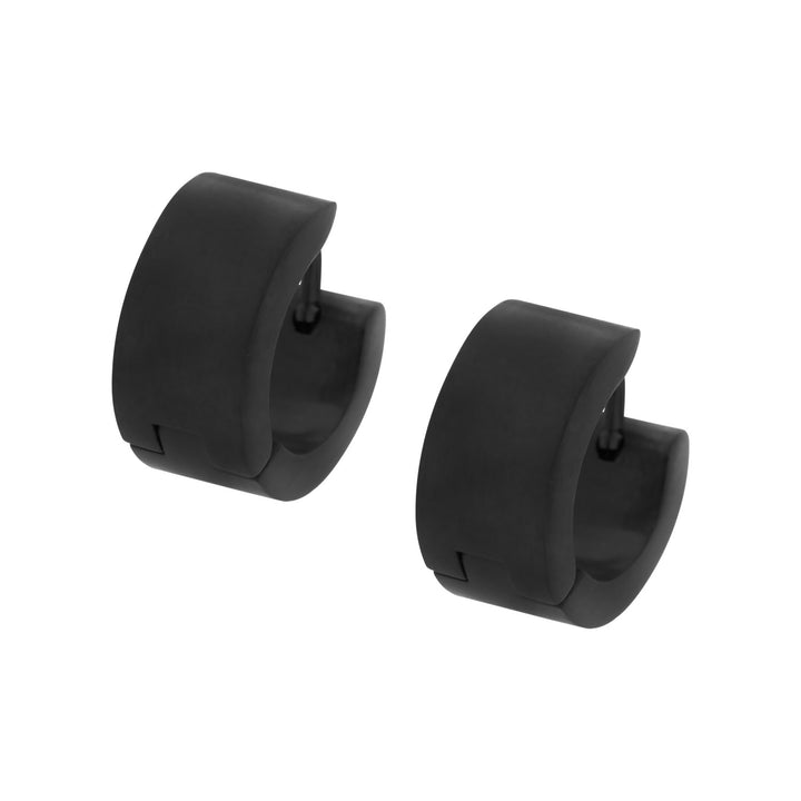 Black IP 6.8mm Huggies Earrings