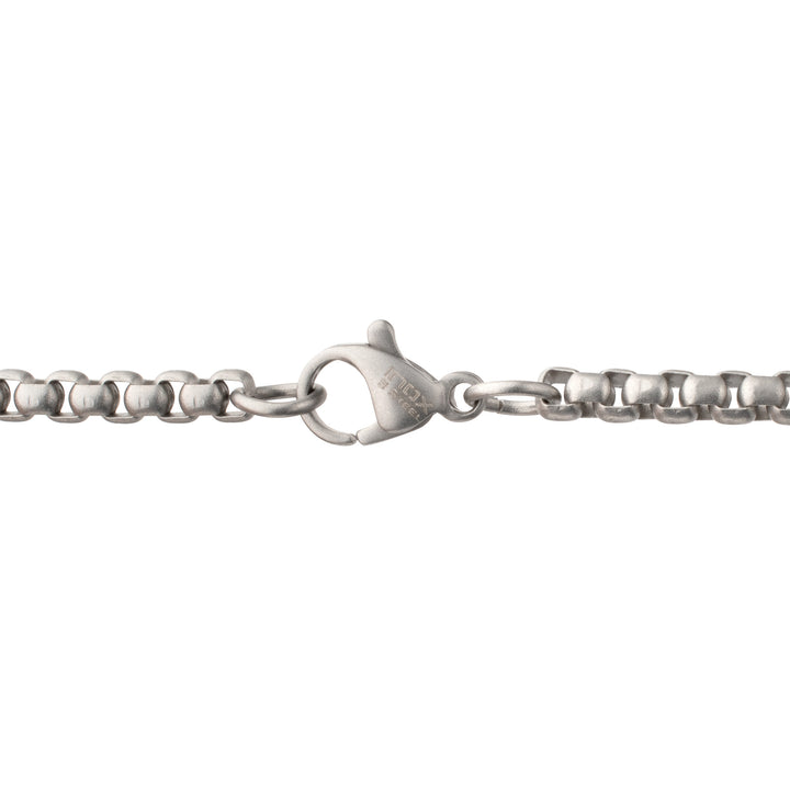 OCEAN STEED: Matte Finish Steel Blue Bail with Black Sapphire Anchor Pendant