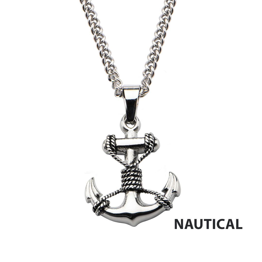 Stainless Steel Anchor Pendant with Chain