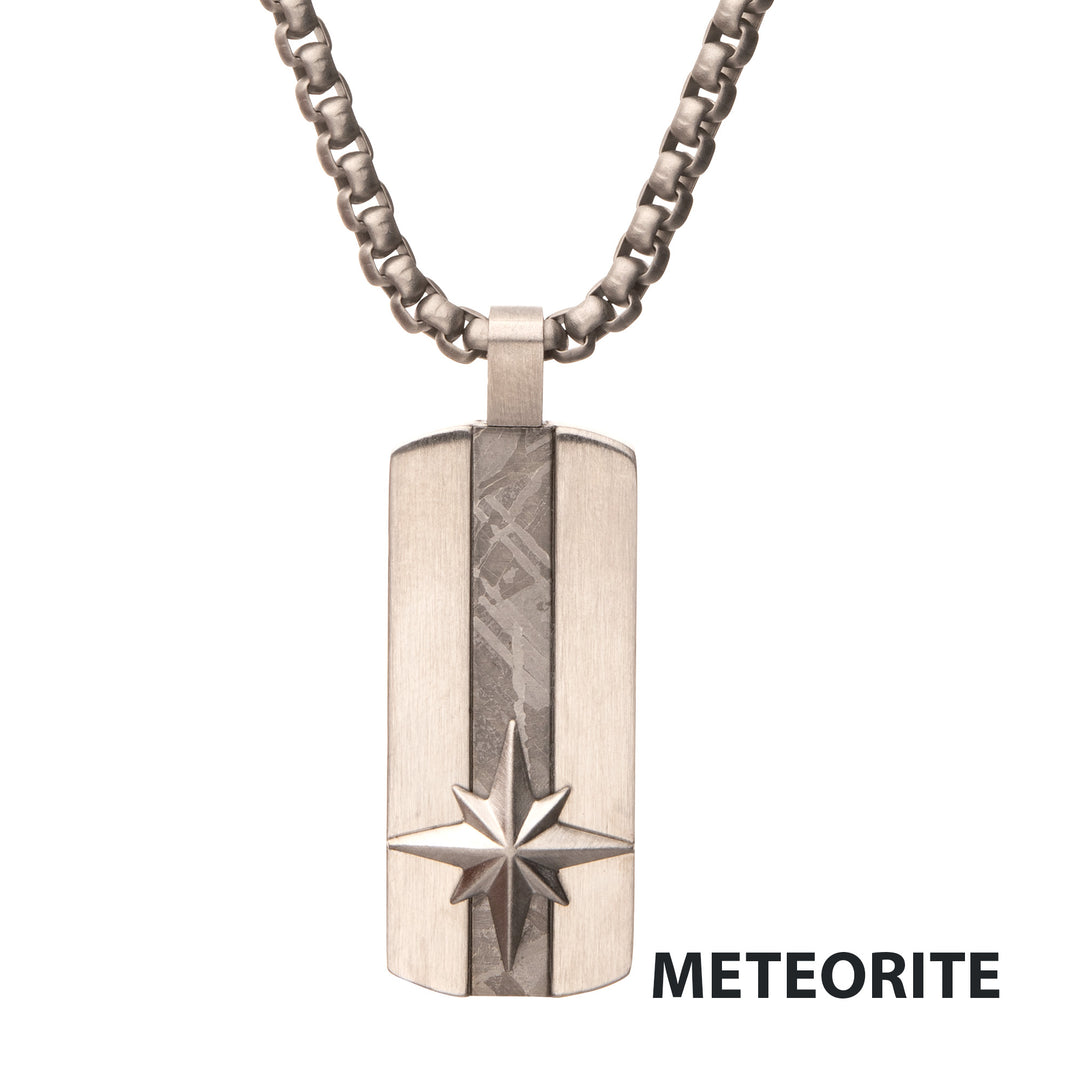 Supernova - Meteorite Inlay Dog Tag Pendant