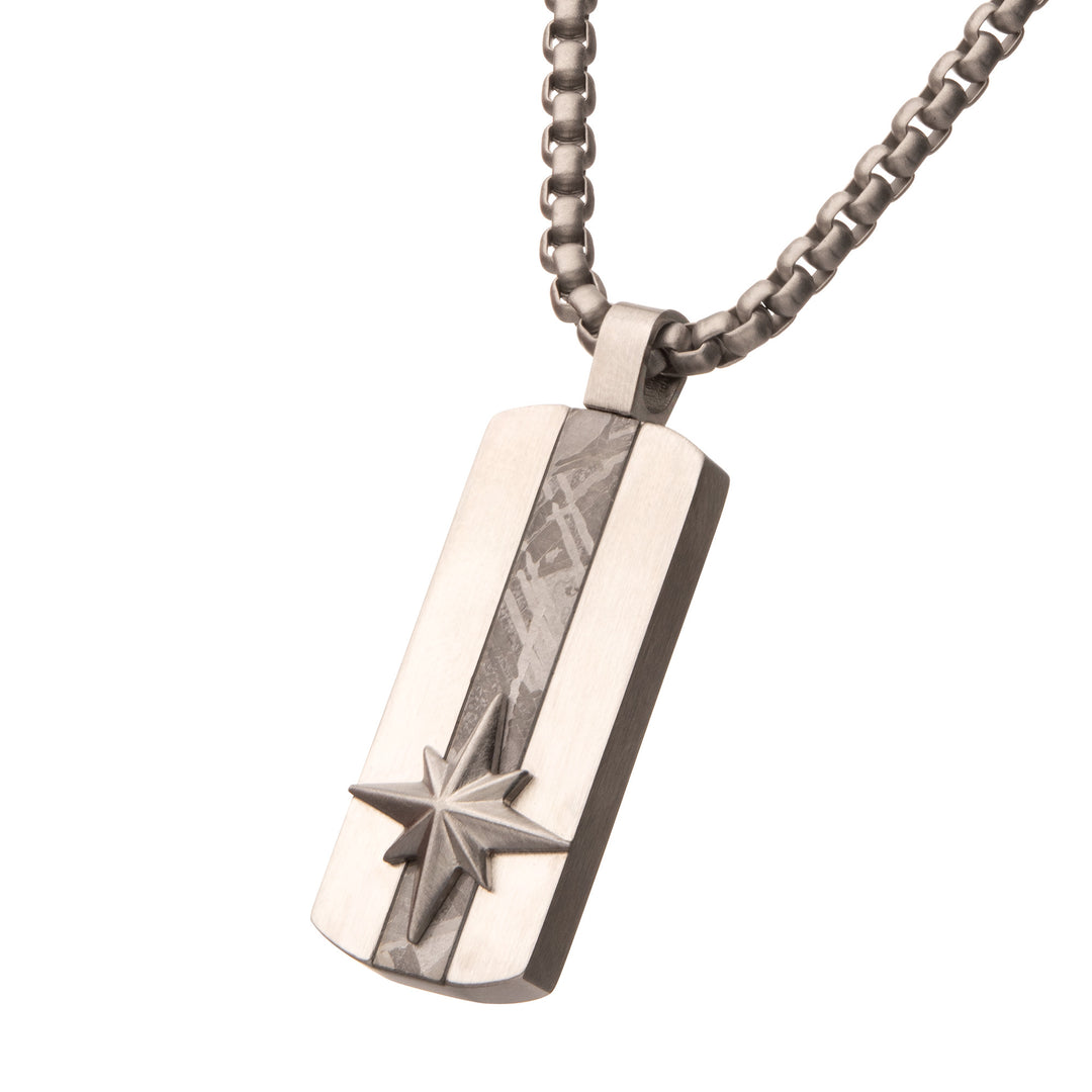 Supernova - Meteorite Inlay Dog Tag Pendant