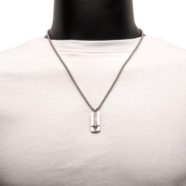 Supernova - Meteorite Inlay Dog Tag Pendant