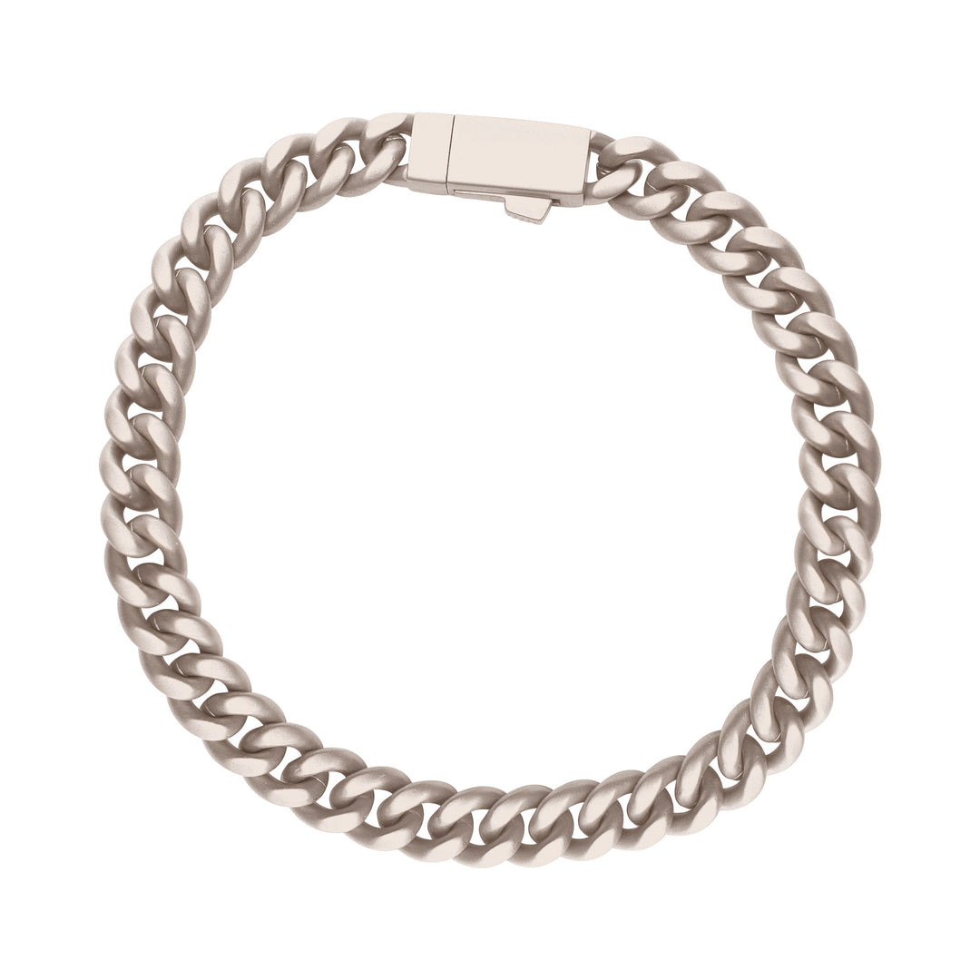 8mm Titanium Flat Clasp Miami Cuban Bracelet
