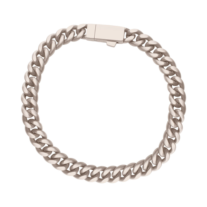 8mm Titanium Flat Clasp Miami Cuban Bracelet