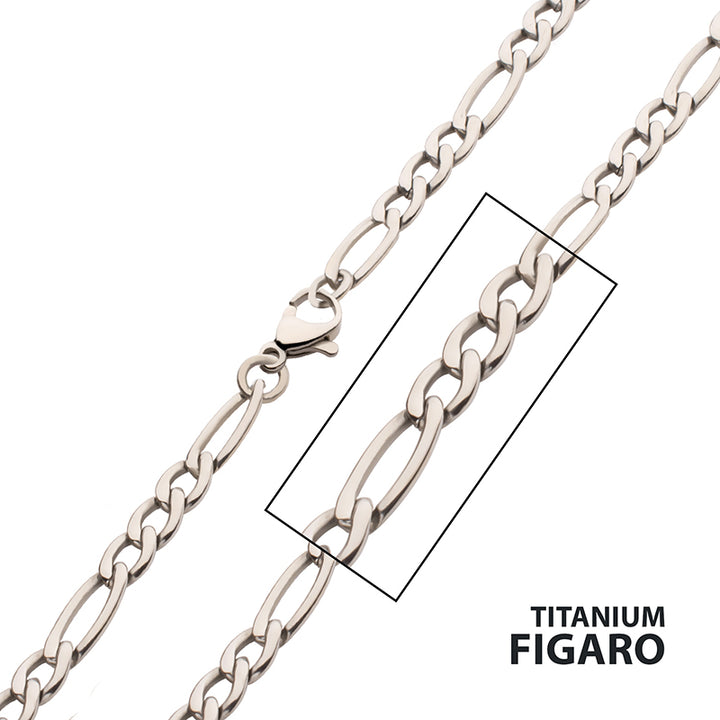4.7mm Titanium Figaro Chain Necklace with Lobster Clasp