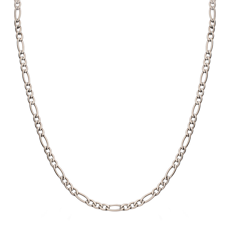 4.7mm Titanium Figaro Chain Necklace with Lobster Clasp