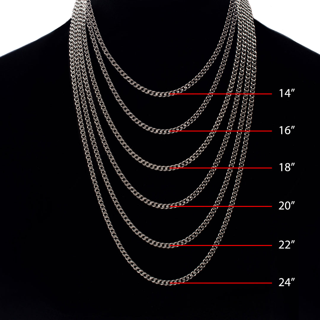 3.5mm Titanium Flat Curb Chain Necklace