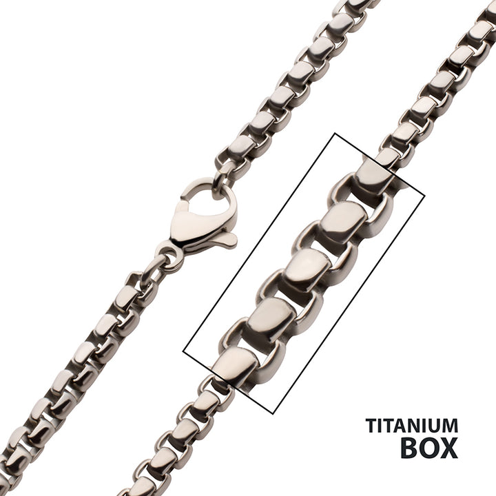3mm Titanium Box Chain Necklace with Lobster Clasp