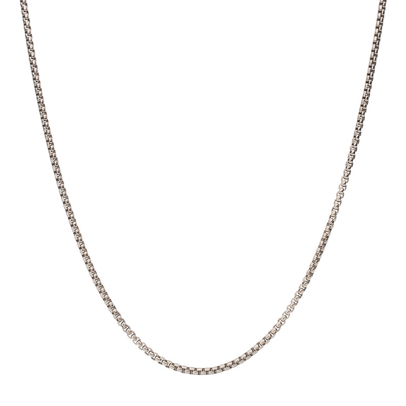 3mm Titanium Box Chain Necklace with Lobster Clasp