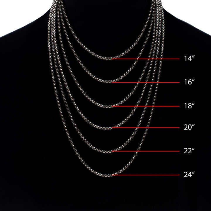 3mm Titanium Box Chain Necklace