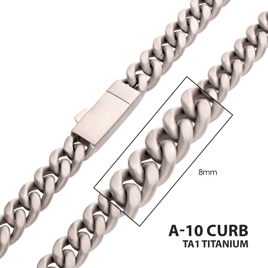 8mm Titanium Flat Clasp Miami Cuban Necklace