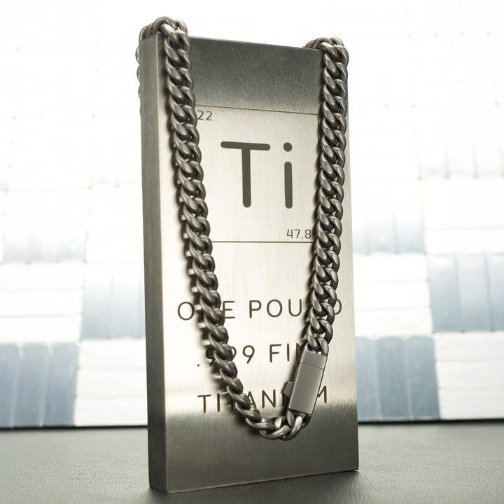 8mm Titanium Flat Clasp Miami Cuban Necklace