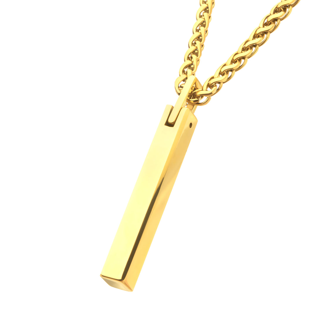 18Kt Gold IP Tungsten Carbide Monolith Engravable Pendant