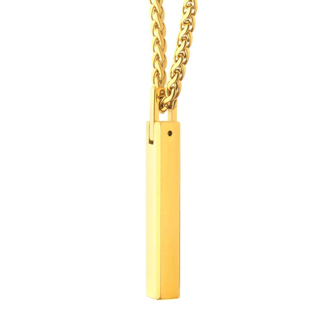 18Kt Gold IP Tungsten Carbide Monolith Engravable Pendant