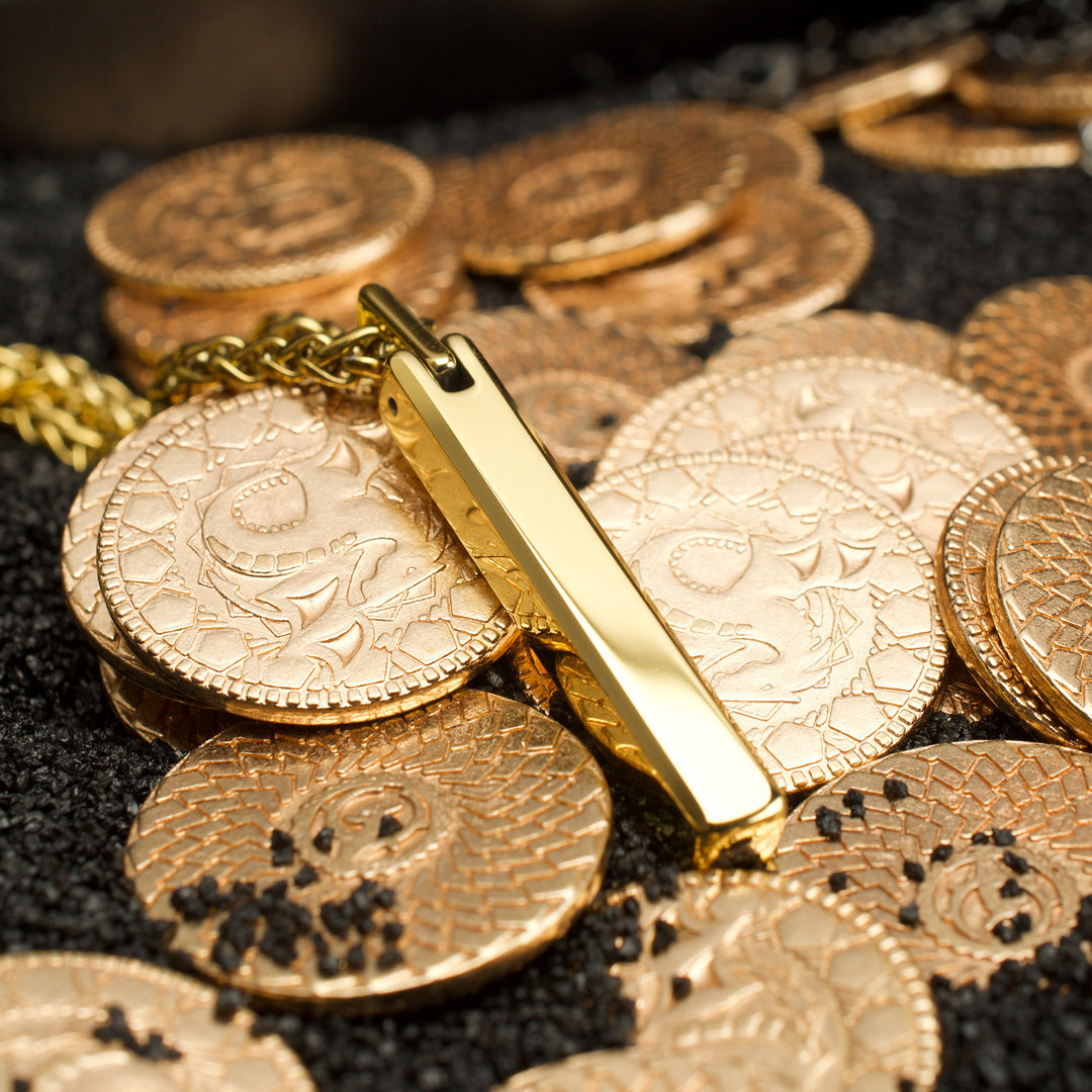 18Kt Gold IP Tungsten Carbide Monolith Engravable Pendant