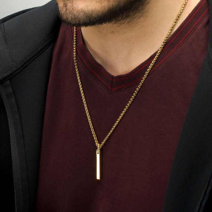 18Kt Gold IP Tungsten Carbide Monolith Engravable Pendant