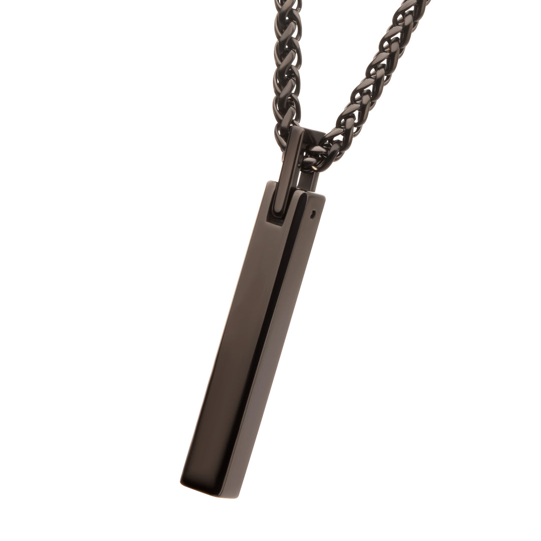 Black IP Tungsten Carbide Monolith Engravable Pendant