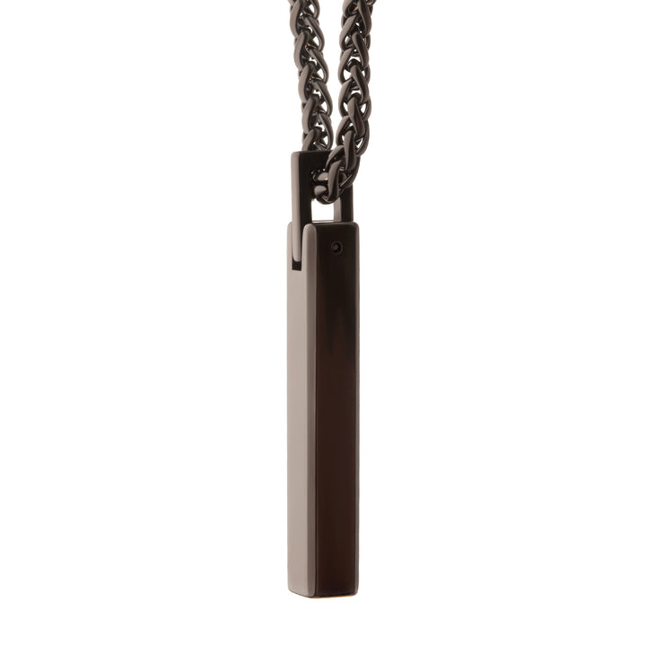 Black IP Tungsten Carbide Monolith Engravable Pendant