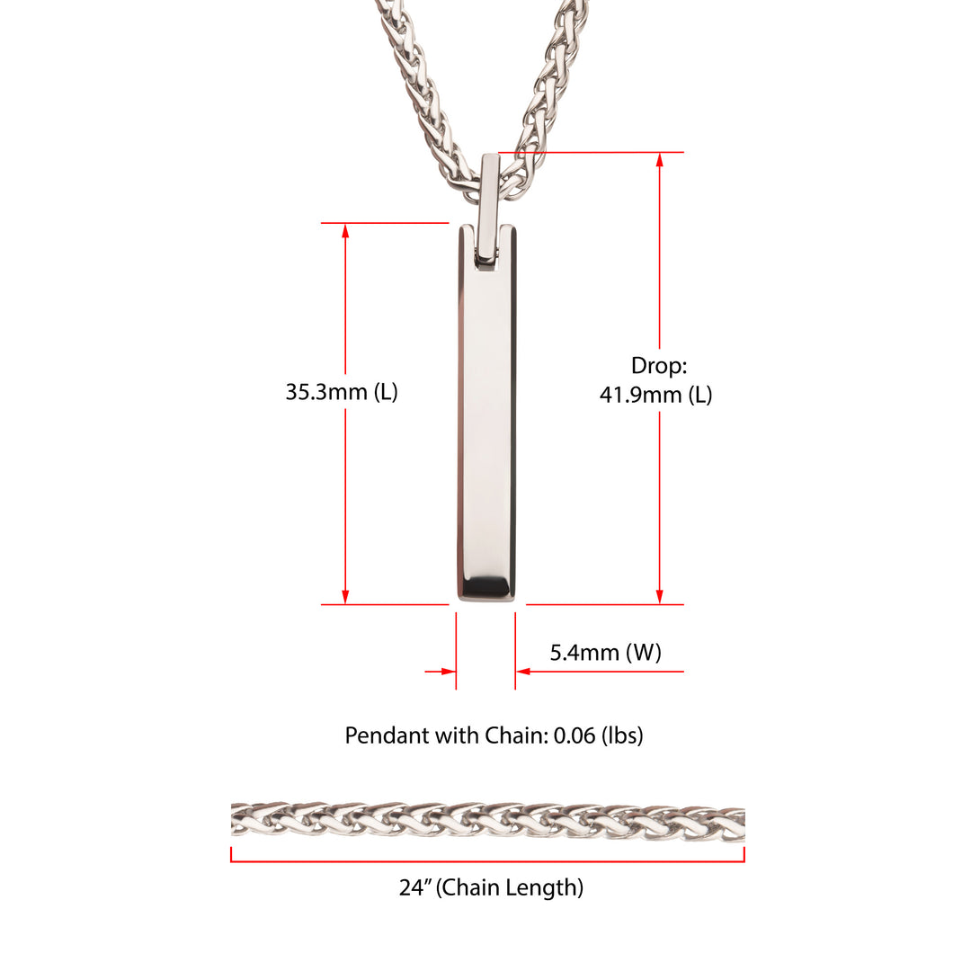 Tungsten Carbide Monolith Engravable Pendant