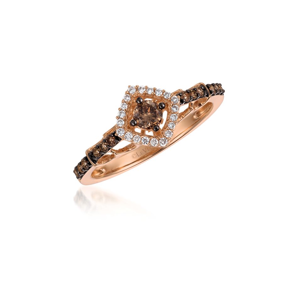 14K STRAWBERRY GOLD DIAMOND  RING