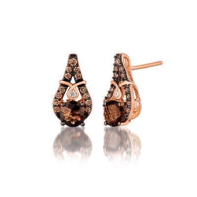 14K R/G EARR 0.26 DIA 0.90 SQ |H|