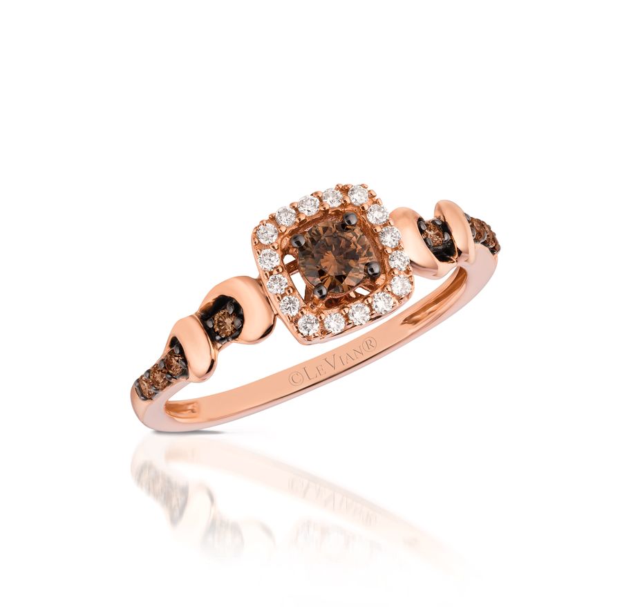 14K STRAWBERRY GOLD DIAMOND  RING