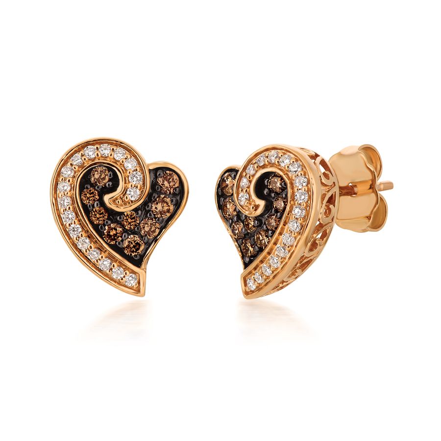 14K STRAWBERRY GOLD DIAMOND  EARRINGS