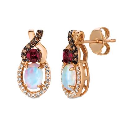 14K R/G EARR 0.22 DIA 0.64 OP, RH |EW,H|