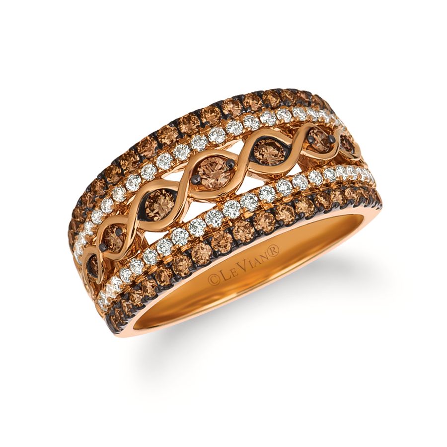 14K STRAWBERRY GOLD DIAMOND  RING
