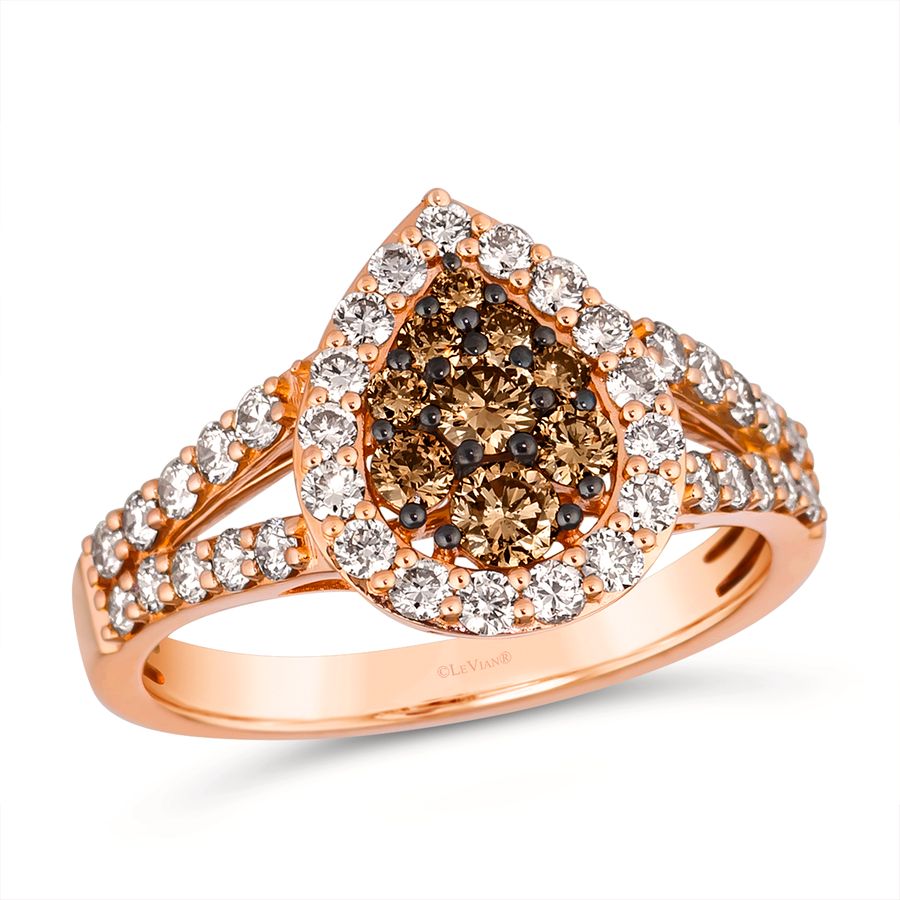 14K STRAWBERRY GOLD DIAMOND  RING