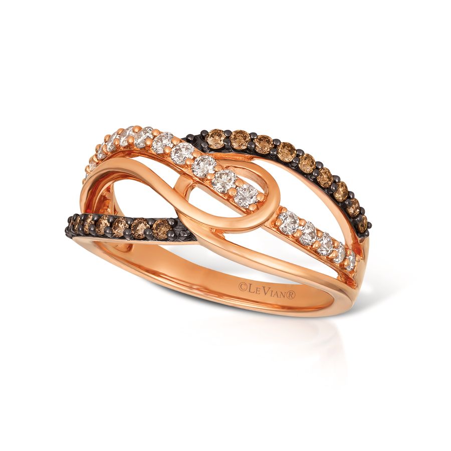 14K STRAWBERRY GOLD DIAMOND  RING