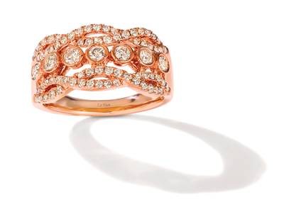 14K R/G RING 0.89 DIA