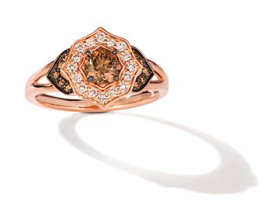 14K R/G RING 0.75 DIA