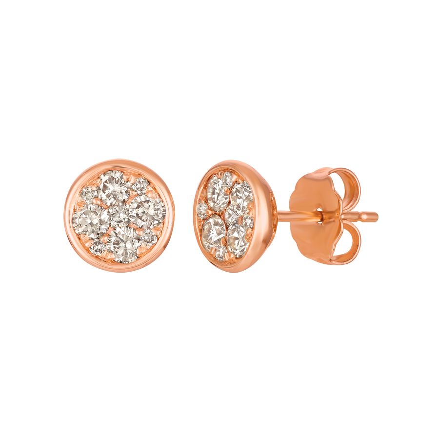 14K STRAWBERRY GOLD DIAMOND  EARRINGS