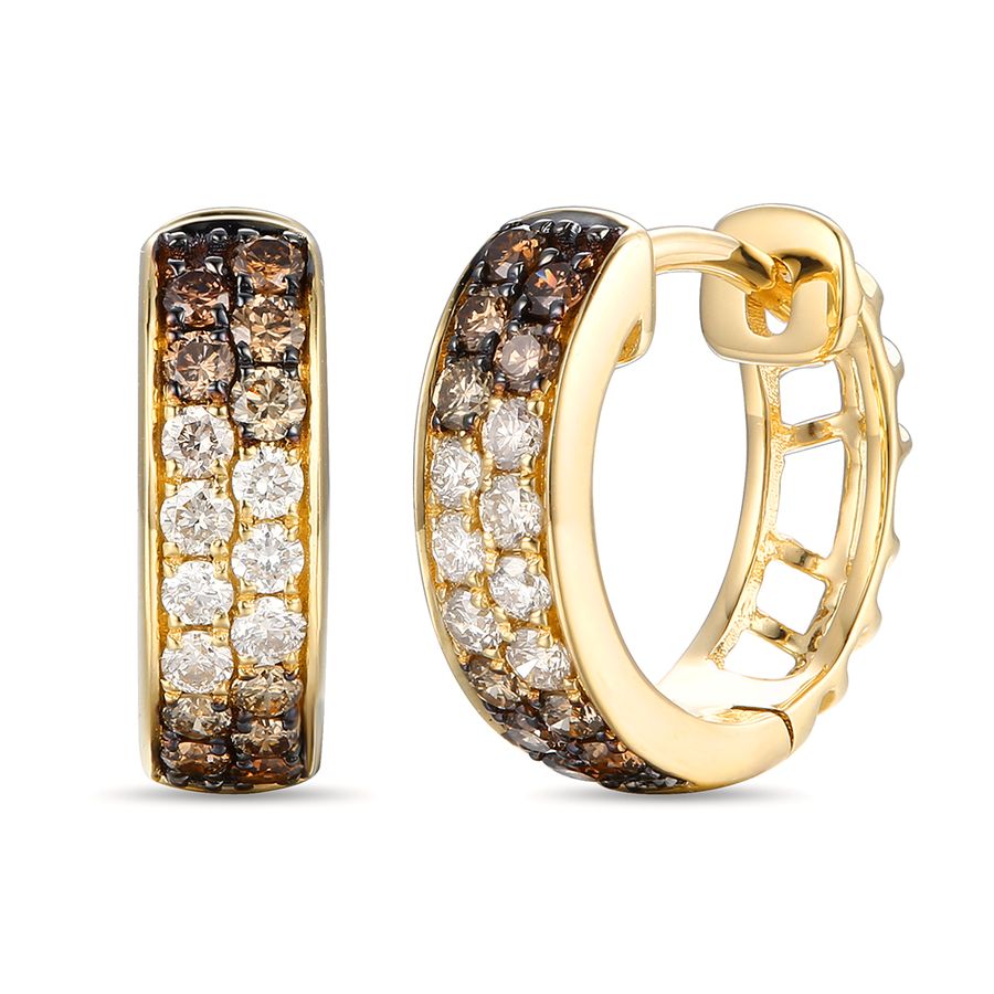 14K YELLOW GOLD DIAMOND  EARRINGS