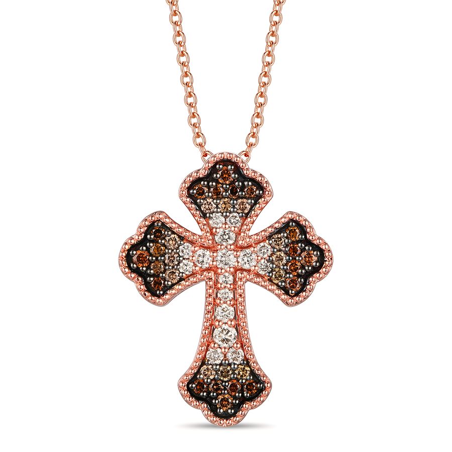 14K STRAWBERRY GOLD DIAMOND  PENDANT