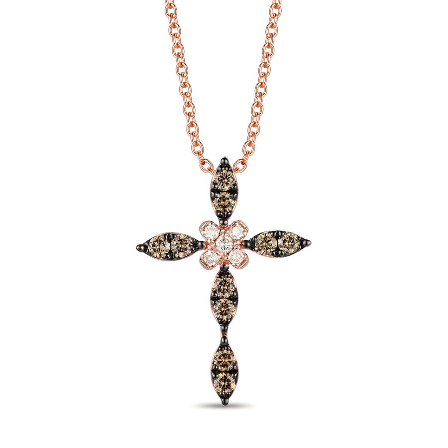14K STRAWBERRY GOLD DIAMOND  PENDANT