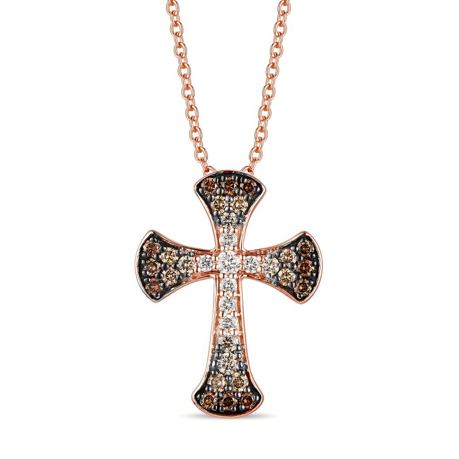 14K STRAWBERRY GOLD DIAMOND  PENDANT