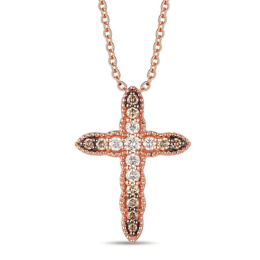 14K STRAWBERRY GOLD DIAMOND  PENDANT