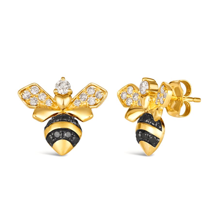 14K YELLOW GOLD DIAMOND  EARRINGS