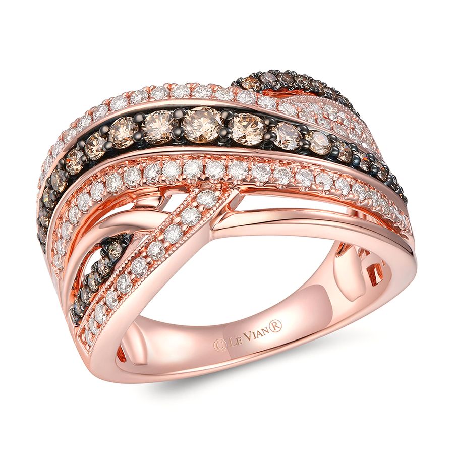 14K STRAWBERRY GOLD DIAMOND  RING