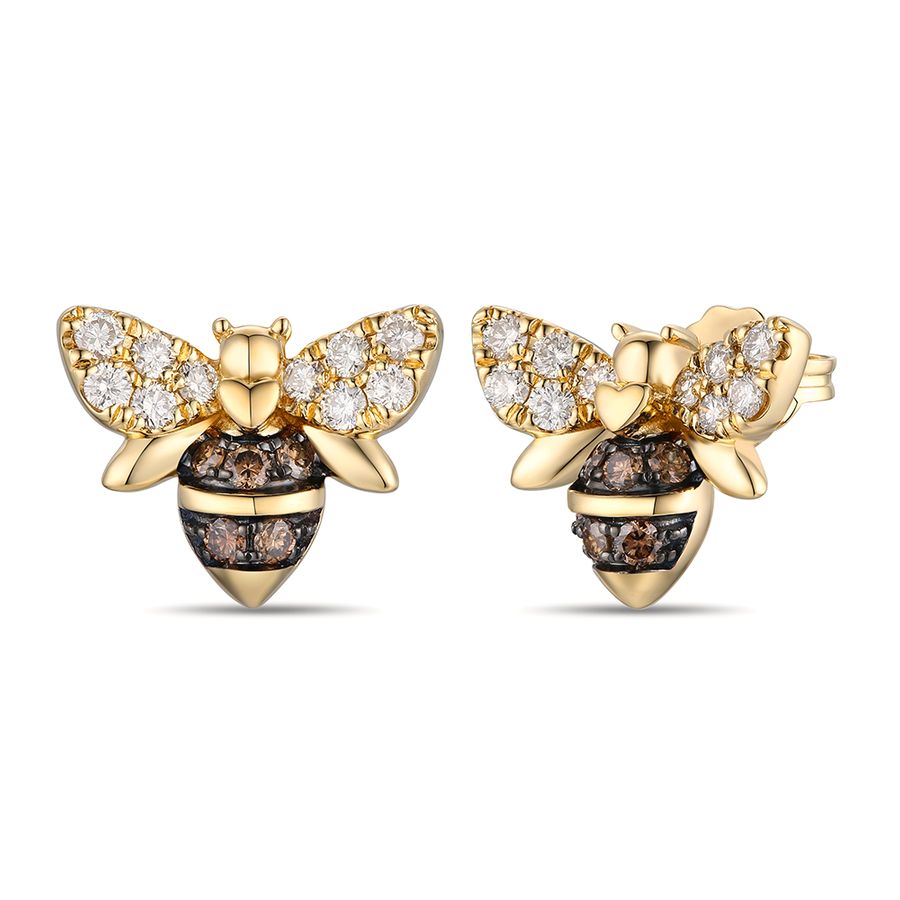 14K YELLOW GOLD DIAMOND  EARRINGS